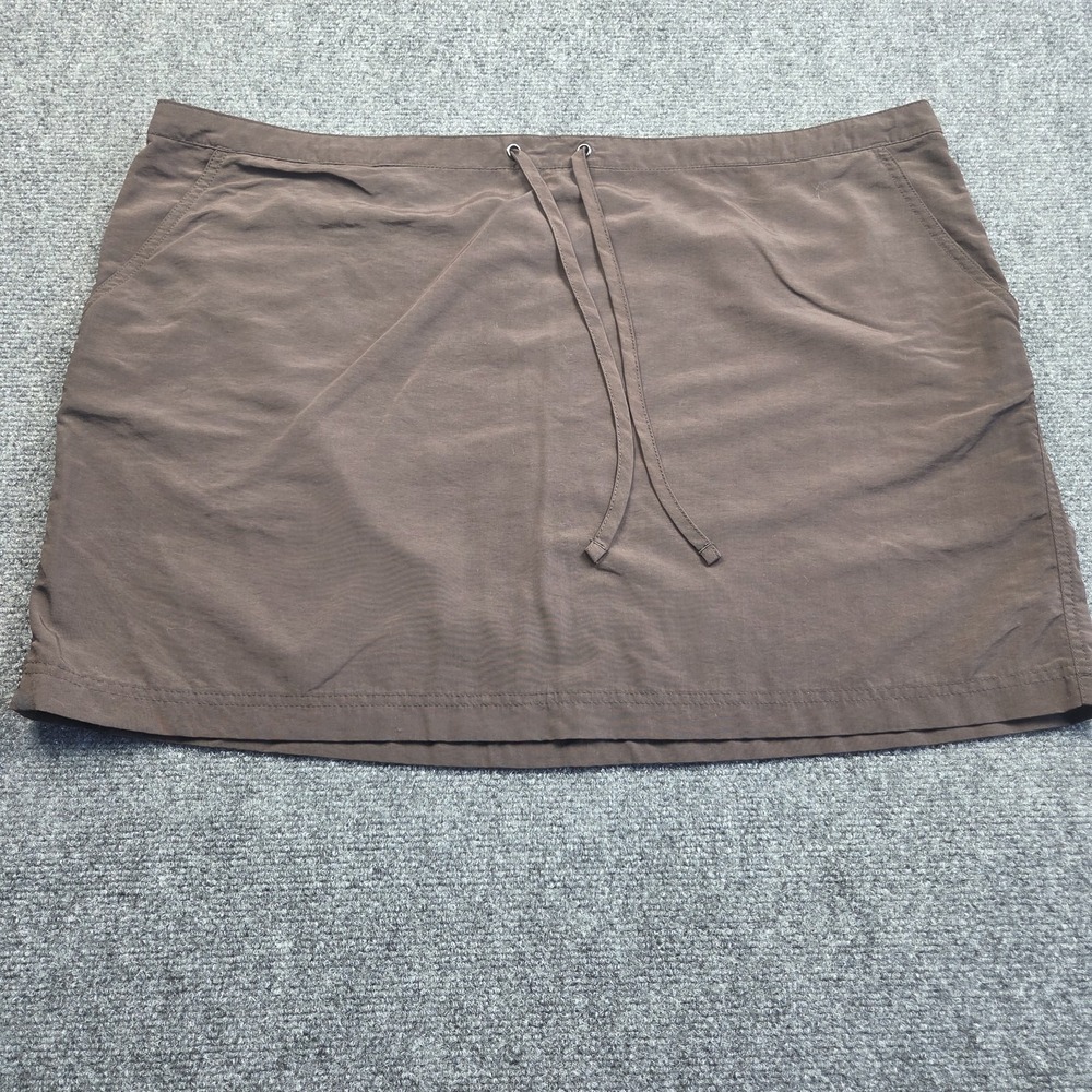 LL Bean Women's 1X Plus Casual Athletic Active Pull On Drawstring Skirt Brown